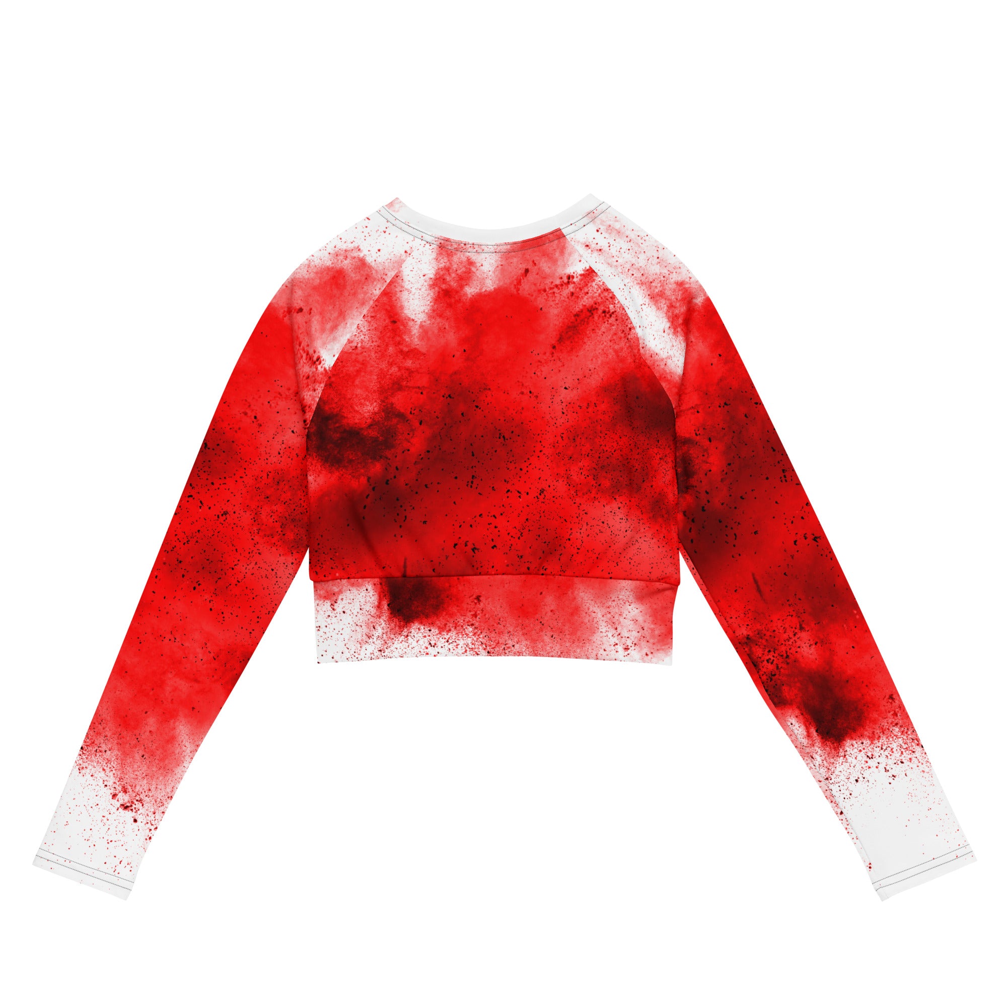 Christmas Party Cropped Top. Long Sleeved Christmas Colors Streetwear or Activewear. WickedYo.